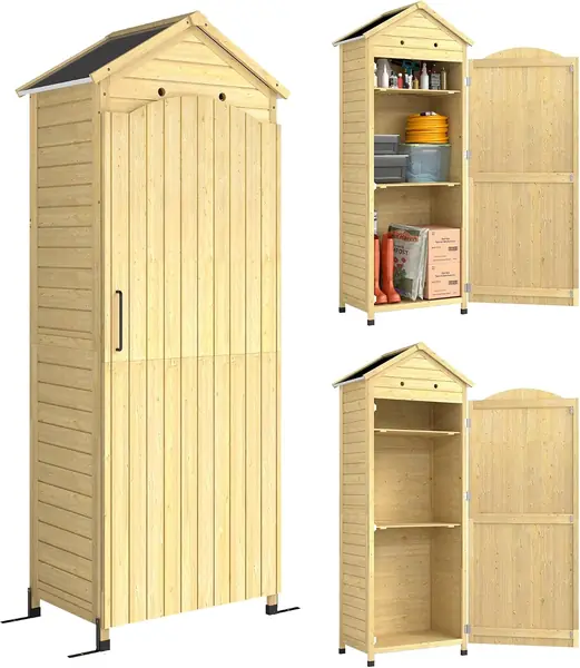 Gartenschrank Holz extra hohe Geräteschuppen mit
