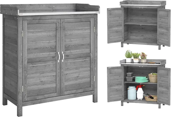 Gartenschrank mit Pflanztisch – wetterfest Geräteschrank