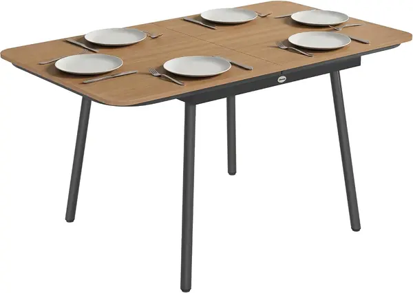 Gartentisch 140 x 80 cm für 6 Personen rostbeständig