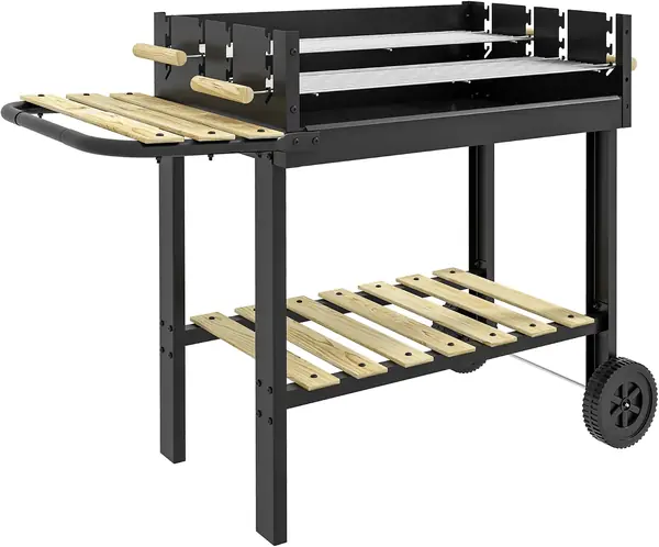 Holzkohlegrill – Gartengrill mit Ablage, zwei Grillrost
