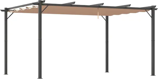 Pergola Pavillon mit einstellbarem Stoffdach 3 x 4 m