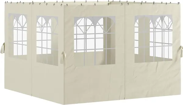 Seitenwand 4er Set für 3 x 3 m Pavillon Seitenteile mit 8