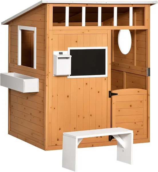 Spielhaus Kinderspielhaus aus Holz mit Tür Fenster